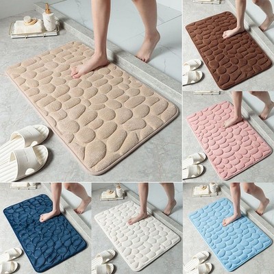 1 Badezimmer Memory Teppich Schaumstoff Rolle waschbar 3D-Effekt 40 60 cm saugfähig