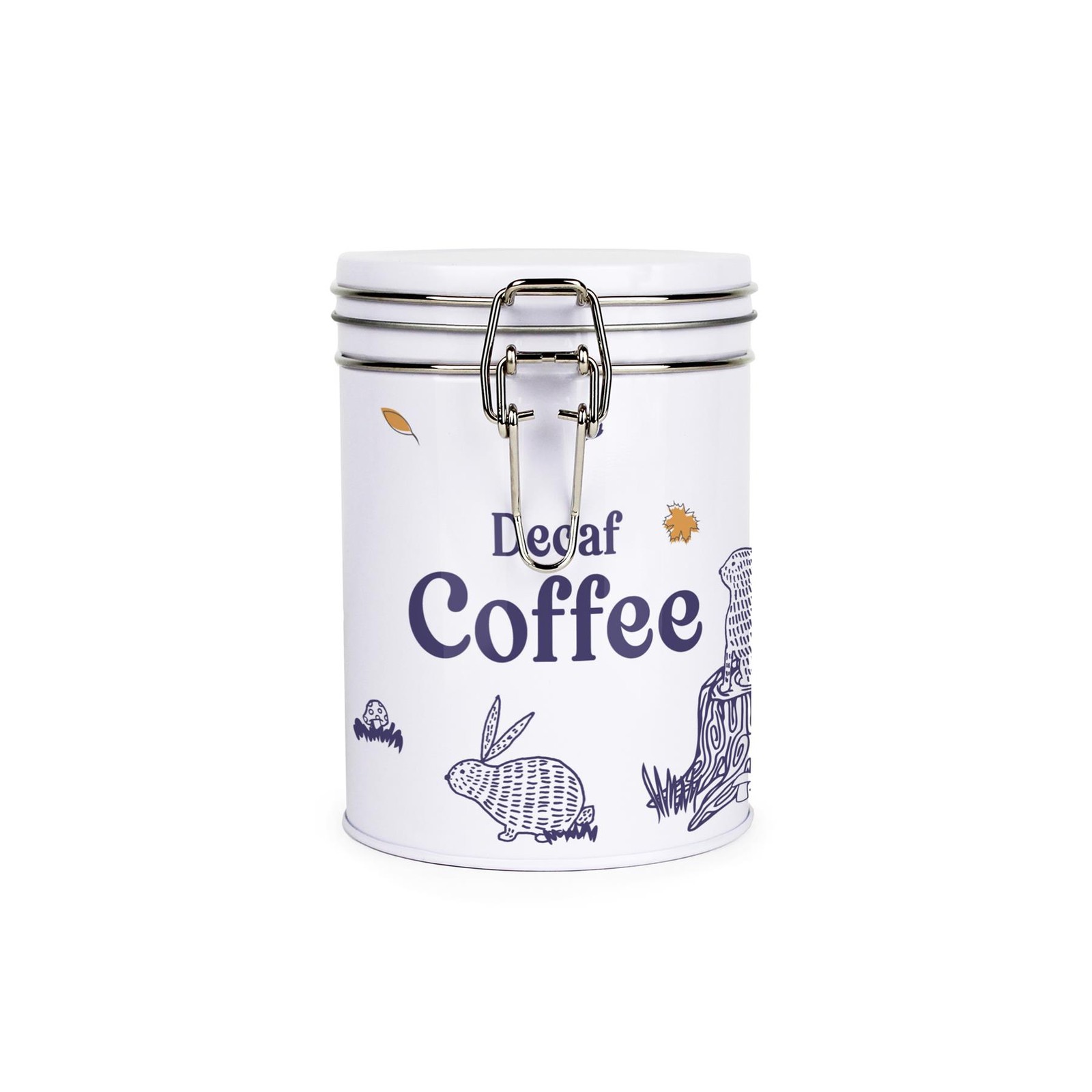 Purely Home Woodland Rabbits Hot Drinks Canister - Decaf Coffee Storage Gift Tin