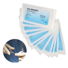 (4/0) Sutures Thread 12PK Suture Practice Kit With Needle Sterile Package.