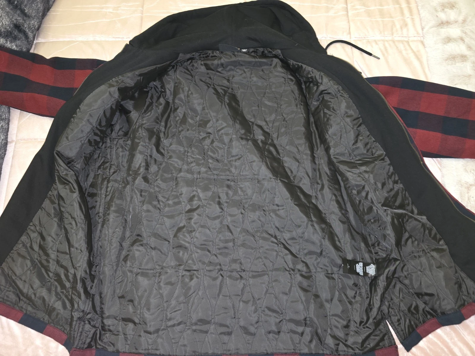 Harley Davidson Onwards Hooded Shirt Jacket Mens Flannel Lined Shacket XL image 8