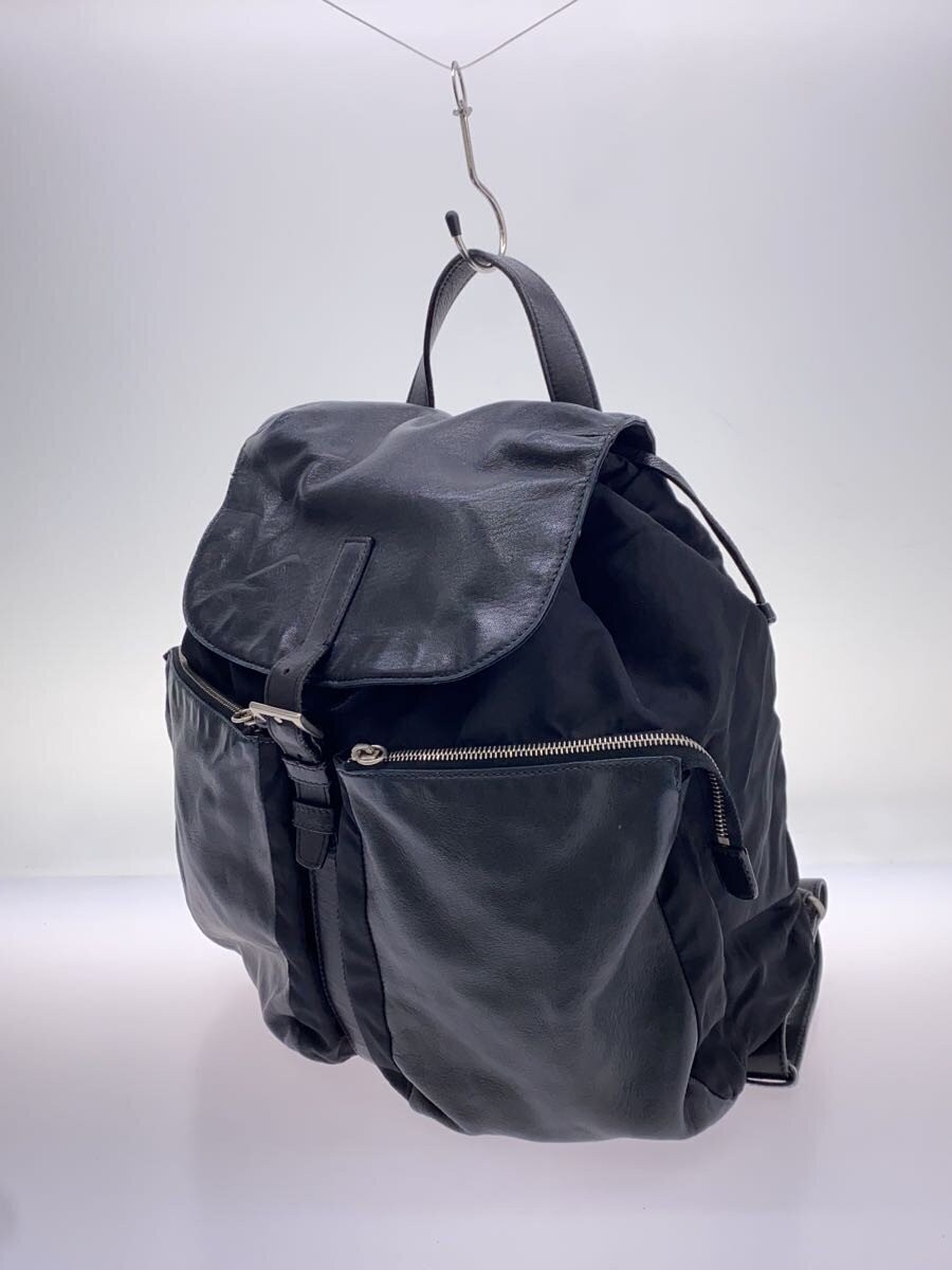 PRADA Drawstring Backpack Nylon Leather Switch BL… - image 2