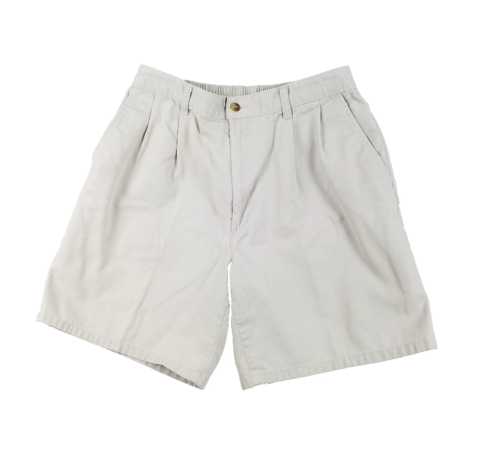 Claiborne Shorts Mens 34 Khaki Beige Pleated Chino Pockets Casual Classic Summer