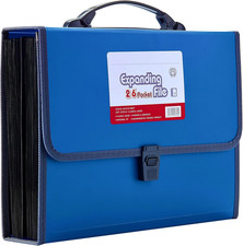 26 Pockets Expanding File Accordion Folder with Handle - Letter A4 Paper Size -