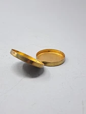 Vintage Luxor Limited  Brass Makeup Powder Compact No Mirror USA