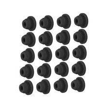 Silicone Snap in Locking Hole Plugs 6mm Narrow Groove 2mm Black,20pcs