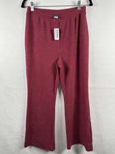 NWT Old Navy Cozy Rib-Knit High-Waisted Wide-Leg Pants-Size M Dark Redwood