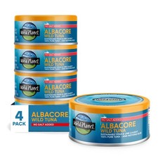 Wild Planet Albacore Tuna, No Salt Added, Canned 5 Ounce Pack of 4 
