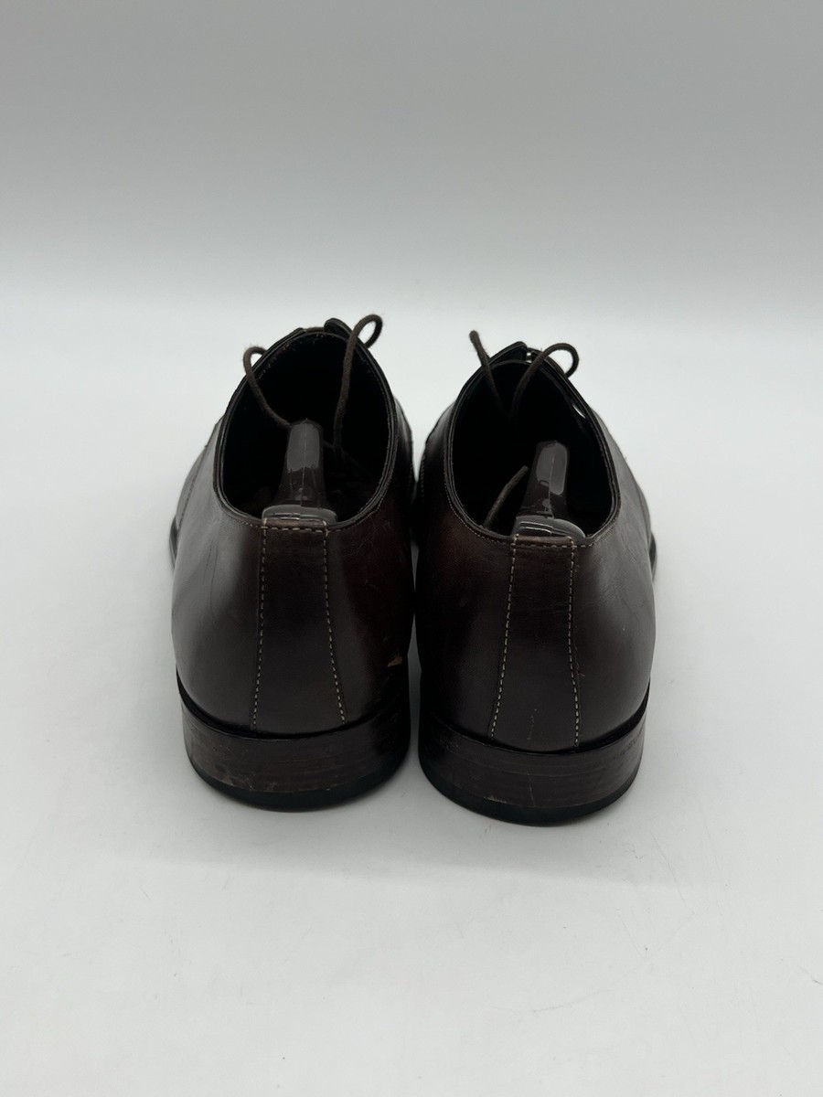 Balmain Men's Sz 44 US 11 Dark Brown Leather French Toe Oxford