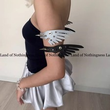 Rivet Wing Arm Ring Halloween Cosplay Prop Gothic Black Bracelet Accessories