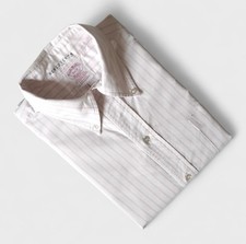 70s 6 Button Vintage Brooks Brothers Makers Pink Striped OCBD Shirt 15.5 USA