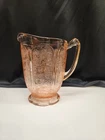Vintage Jeanette Pink Depression Glass Cherry Blossom Pitcher 36oz 7"