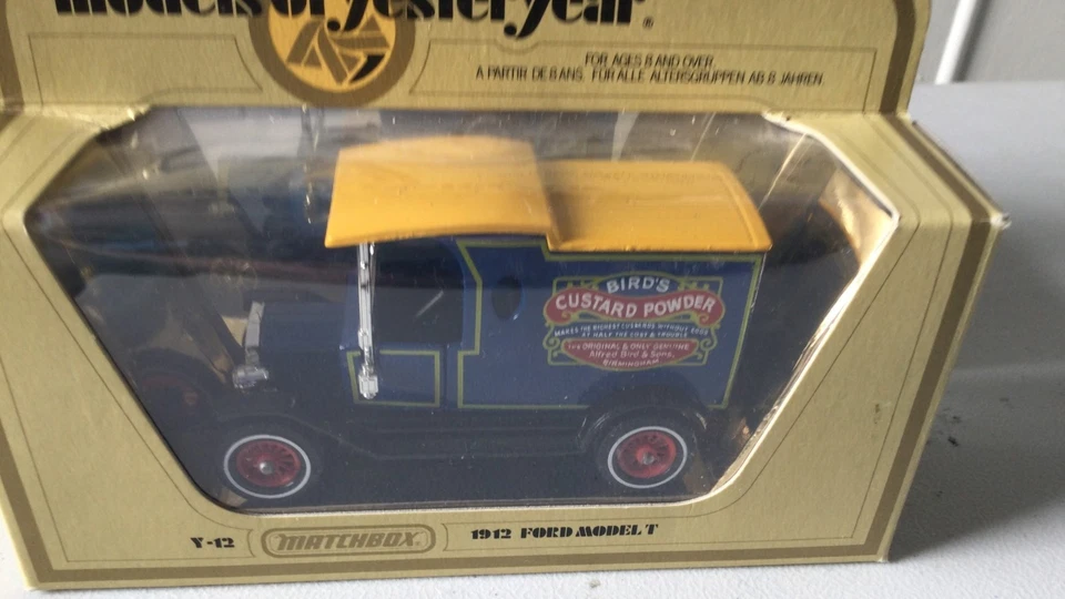 2x Matchbox Y-12 1912 Model T Fords Cerebos Table Salt – Birds Custard New — 第 3/4 张图片
