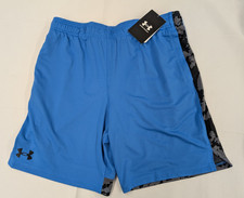 Under Armour Tech Vent Blue Boys Shorts Printed Size Youth Large 1390022-402 New