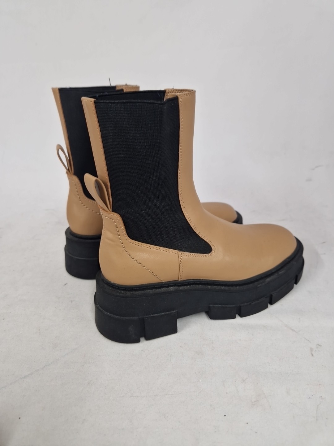 SAOLA Stivaletti Chelsea slip on elasticizzati suola Chucky marrone mango UK 4