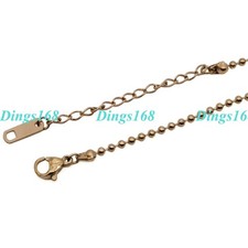 Solid 18K Rose Gold Filled Tarnish-Resist 2 mm Bead Chain Necklace 16" 18" K992R