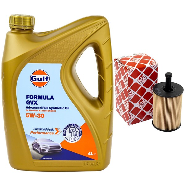 MotoröL Set Gulf Formula GVX 5W-30 4 Liter + ÖLfilter FüR Audi A6 Seat Skoda VW-image