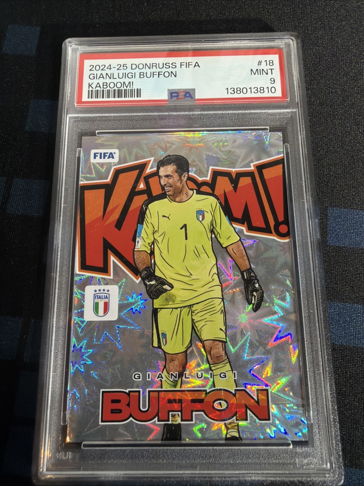 2024-25 Donruss FIFA Gianluigi Buffon Kaboom PSA 9