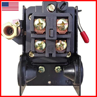 Jahyshow Air Compressor Pressure Switch 90-125 Psi 26A Heavy Duty 1/4 Npt