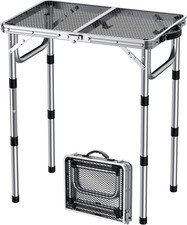 Tavolo Da Campeggio Pieghevole 58X40 Cm, Tavolo Da Picnic in Alluminio Leggero C