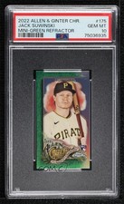 2022 Allen & Ginter Chrome Mini Green Refractor /99 Jack Suwinski PSA 10 0e2x