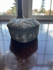 Vintage Schafer & Vater Green Jasperware Hair Receiver Cupid Heart Shaped Box — photo 2