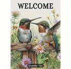 New ListingBeautiful 12X18 Hummingbird Welcome Garden Flag