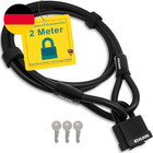 KOHLBURG Kabelschloss 2 Meter Lang – Schloss Mit Schlüssel Einfach Zuklickbar – 