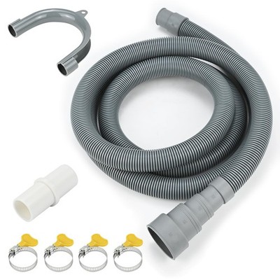 6.5ft Washing Machine Drain Hose Extension Kit, Universal 7PCS Set with Flexi...