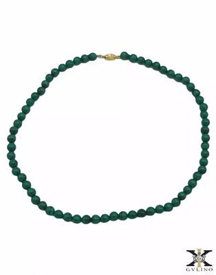 Collier en malachite et or jaune 18 carats A.1431 - Photo 1/4