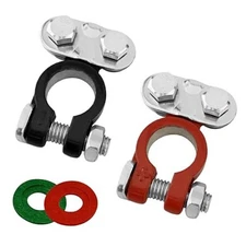  Universal 1Pair Positive Negative Battery Terminal Set, Brass Cables Terminal 