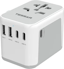 Universal Travel Adapter, International Power Adapter 5.6A 28W 3 USB C 2 USB a P