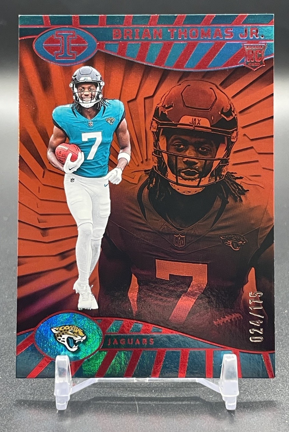 2024 Panini Illusions Brian Thomas Jr Rookie RC Red Trophy Collection /175 #41