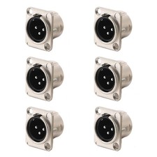 6Pack XLR Jack 3 Pin Panel Mount Jacks  XLR-M Socket Audio Speaker Microphone...