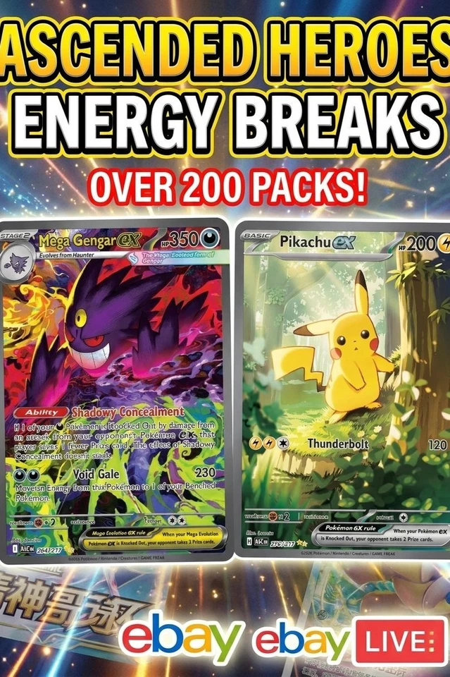 🔥Ascended Heroes Energy Breaks | 250+ Packs| Penny Drops ⚡️