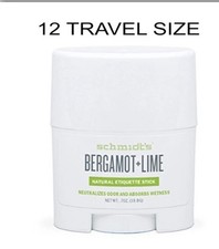 12 Schmidt's Bergamont  Lime Natural Deodorant TRAVEL SIZE .7oz Ea SEALED 103 