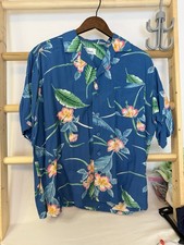 VTG ISLANDERS Hawaiian Men's XL Short Sleeve Rayon 80  s Button Shirt Hibiscus