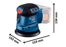 Bosch Random Orbit Sander GEX 185-LI (Bare tool, dust bag, Carton) 06013A5020