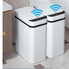 2 Pack - 2.5 Gallon Smart Trash Can Sensor Motion Slim Touchless Bathroom Tra...