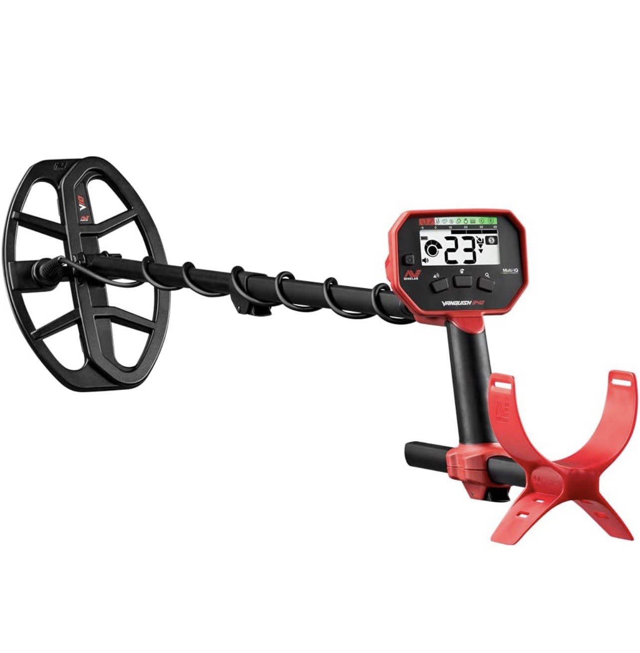 MineLab Vanquish 340 Metal Detector - Black & Red. Used. Excellent Condition