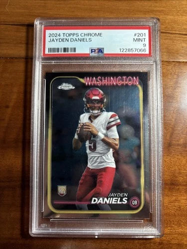 Jayden Daniels 2024 Topps Chrome #201 Rookie Card RC PSA 9 Commanders QB