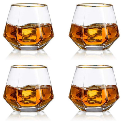 Whiskyglas 4er Set gekippt 300ml Scotchglas Tumbler Bourbon Rum Bar Geschenk