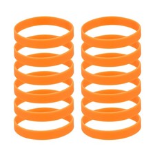 12 Pcs Silicone Bracelets Wristbands, Elastic Blank Sports Bands, Orange
