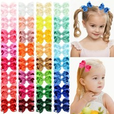 Christmas Hair Bow Alligator Clip/ Bobbles Set Of 30 Baby Bows Girls T3A0