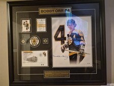 BOBBY ORR 2014 NHL BOSTON SIGNED/No. FRAMED PRINT CANADA POST FDC STAMP  No97