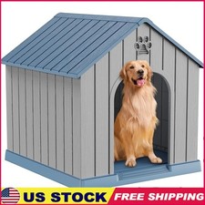 Spacious Durable Dog House W/ Raised Floor Hidden Vents Easy Assembly Outdoors