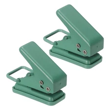 1/4" Single Hole Punch, 2Pcs Handheld Hole Puncher Style 1, Green/Blue