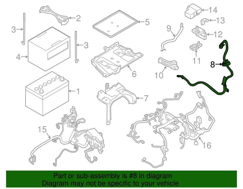 Cabo negativo genuíno Nissan 24080-1AA0A - Imagem 2 de 2