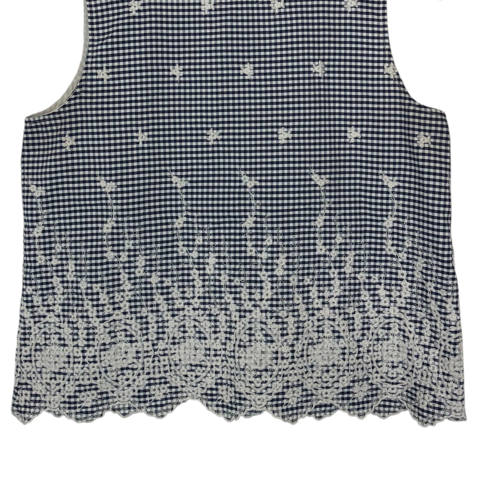 Zara Gingham Plaid Print Embroidered Tank Top Shirt Size M Western Cowgirl Boho thumbnail 3