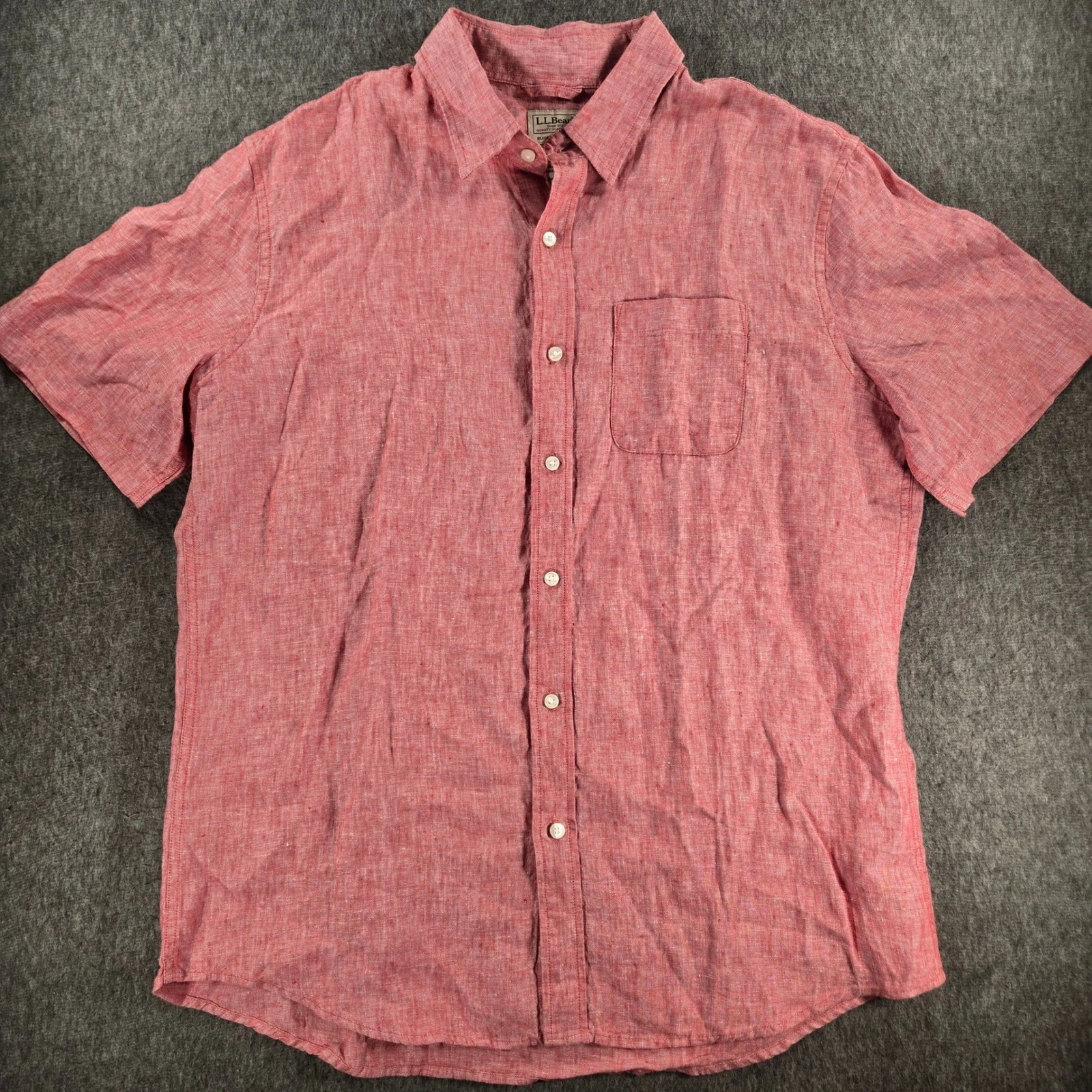 L.L. Bean 100% Linen Shirt Mens L Pink Short Sleeve Button Up Slightly Fitted
Opens in a new window