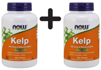 2 x NOW Foods Kelp, 150mcg - 200 tabs (99,50 EUR/kg)